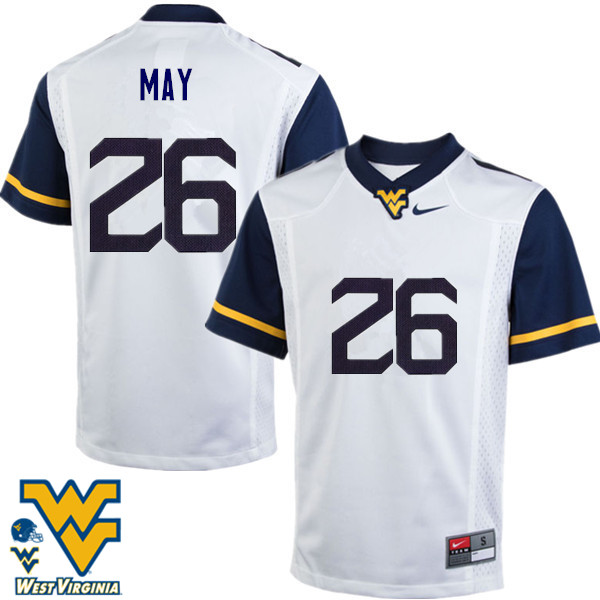NCAA Men's Tyler May West Virginia Mountaineers White #26 Nike Stitched Football College Authentic Jersey PN23W01IP